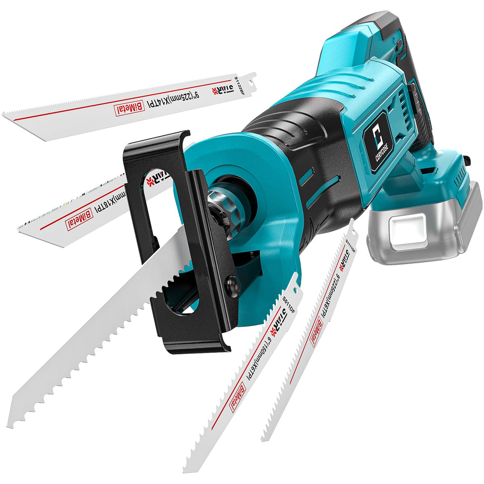 Cerycose cordless reciprocating saw showing Makita 18V compatibility for flexible cuts