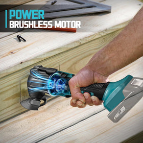 Cerycose brushless oscillating tool delivers smooth performance from 8500 to 21000 OPM.