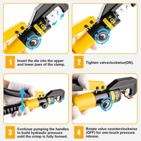 Cesilili hydraulic crimping tool ideal for battery cables and large gauge crimps.