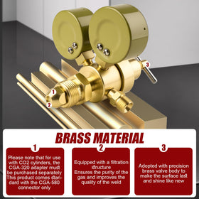 Cesilili regulator provides three connection options for versatile hose compatibility