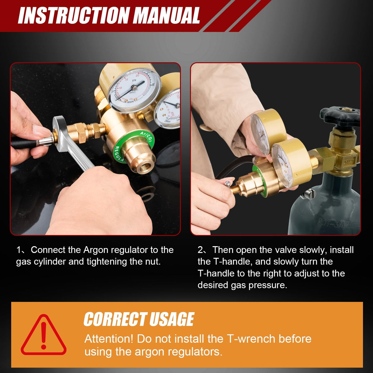 Cesilili regulator CGA580 inlet connection for stable gas supply during welding