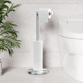 Cesun extra-weighted base standing holder with four-roll capacity in a modern bathroom.