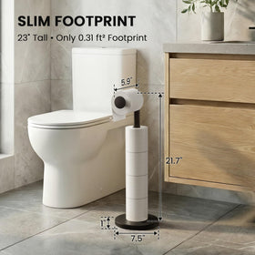 Cesun four-roll capacity stand stores extra rolls upright for quick replacements.