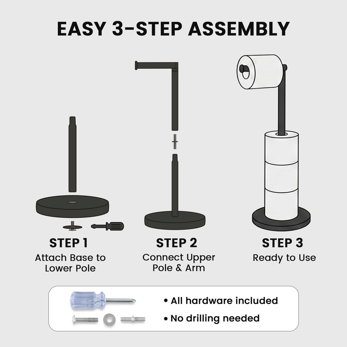 Cesun image showing four-roll storage and upright organization.