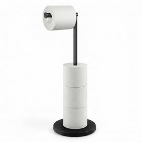 Cesun modern matte black bathroom stand complements various decors.