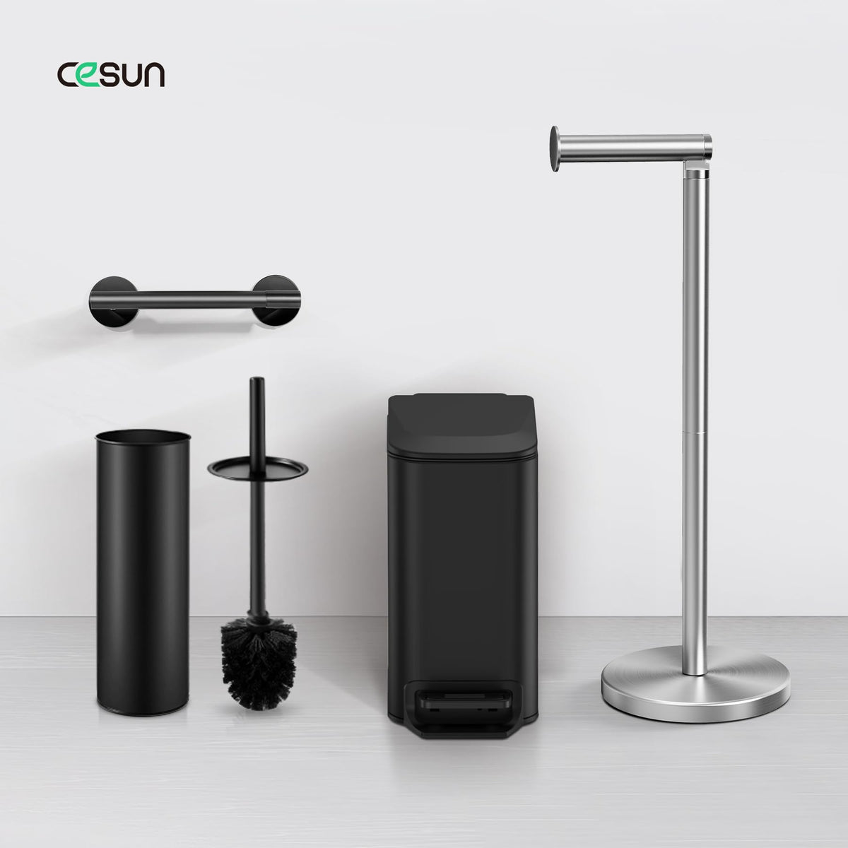 Cesun silver finish complements modern bathrooms with easy cleaning.