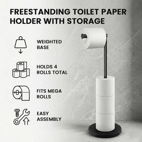 Cesun free-standing holder with swivel pivot for easy roll changes from any angle.