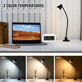 CeSunlight gooseneck clip lamp shown in flexible position for focused work