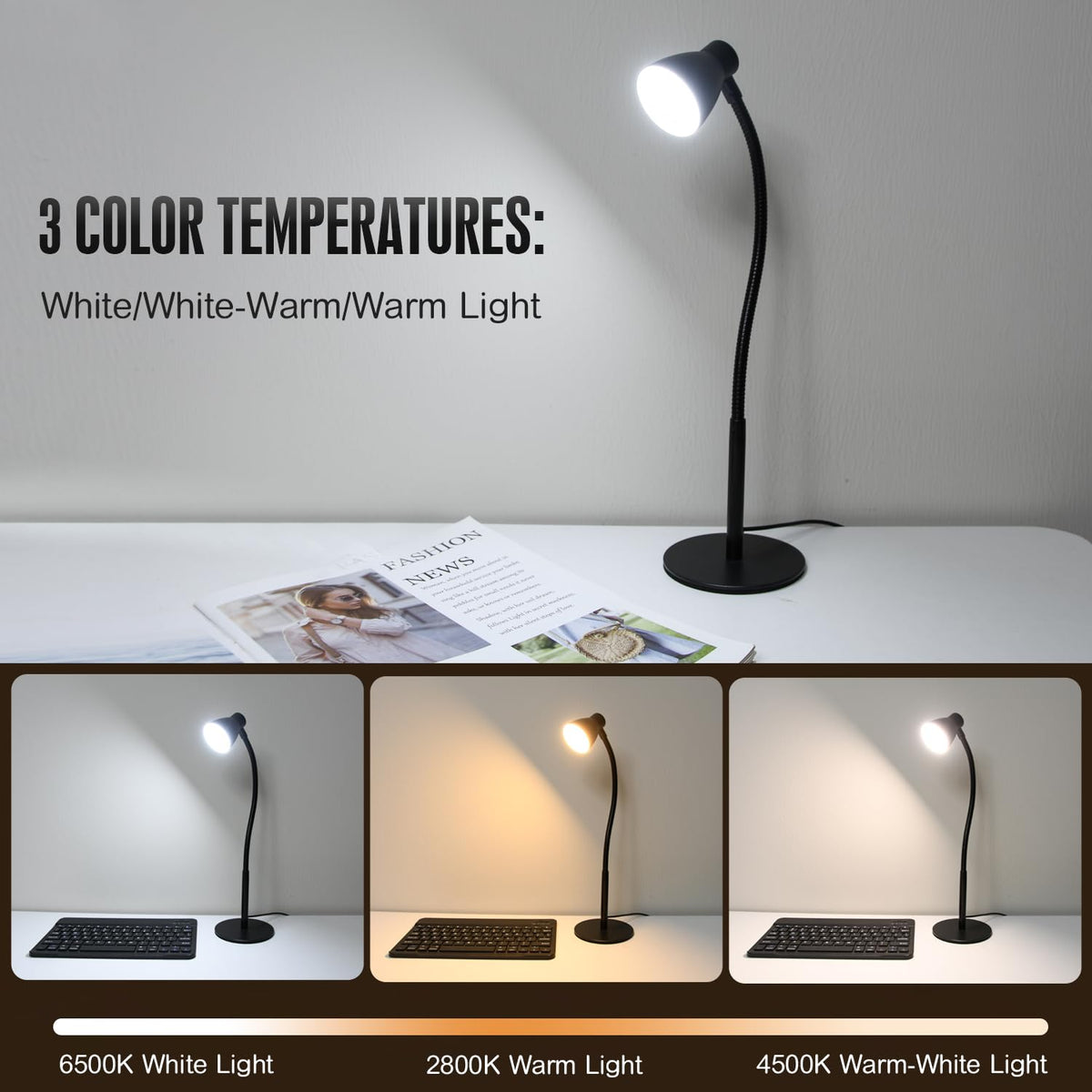 CeSunlight lamp shows the 61-inch USB cord for flexible setup