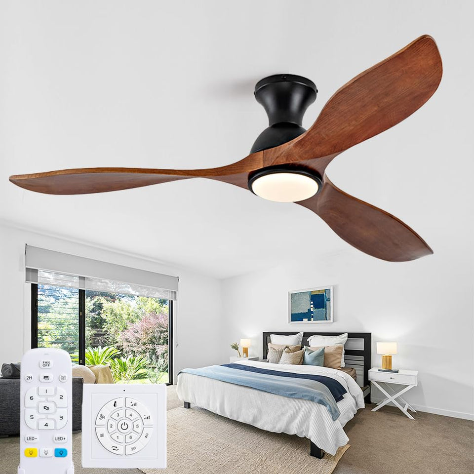 Ceversa 52-inch ceiling fan with wood blades for a durable room focal point