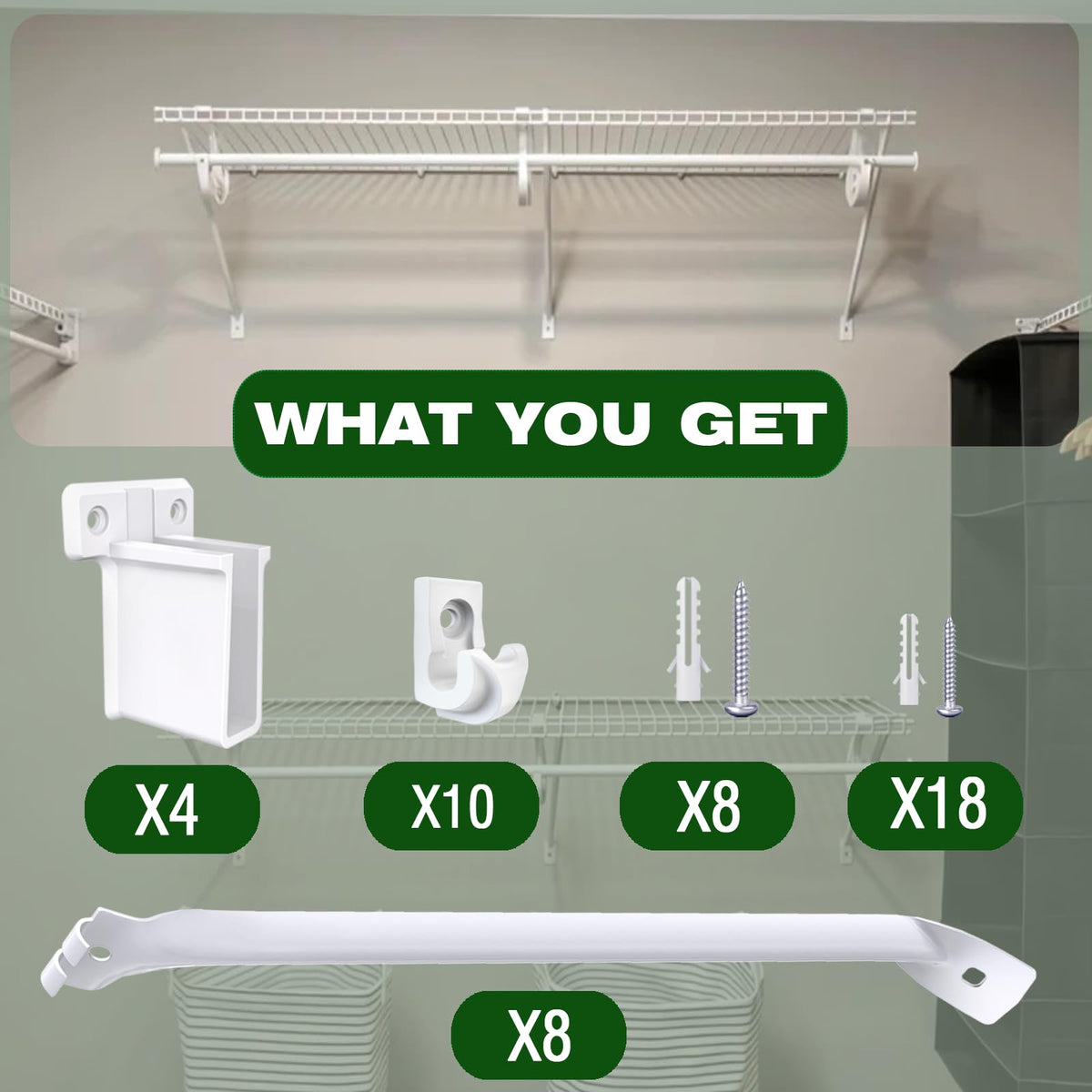 CEVICANT wire shelf clips provide quick, secure attachment