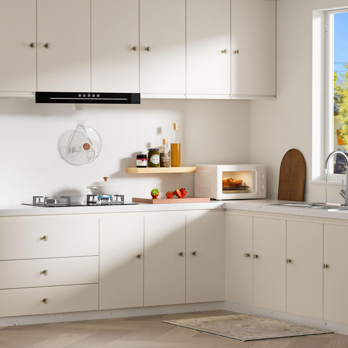 CEYMIO 8-pack cabinet knobs with multiple-length screws for versatile installation.