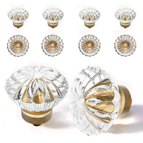 CEYMIO crystal knobs with flower design elevate cabinets and dressers with vintage charm.