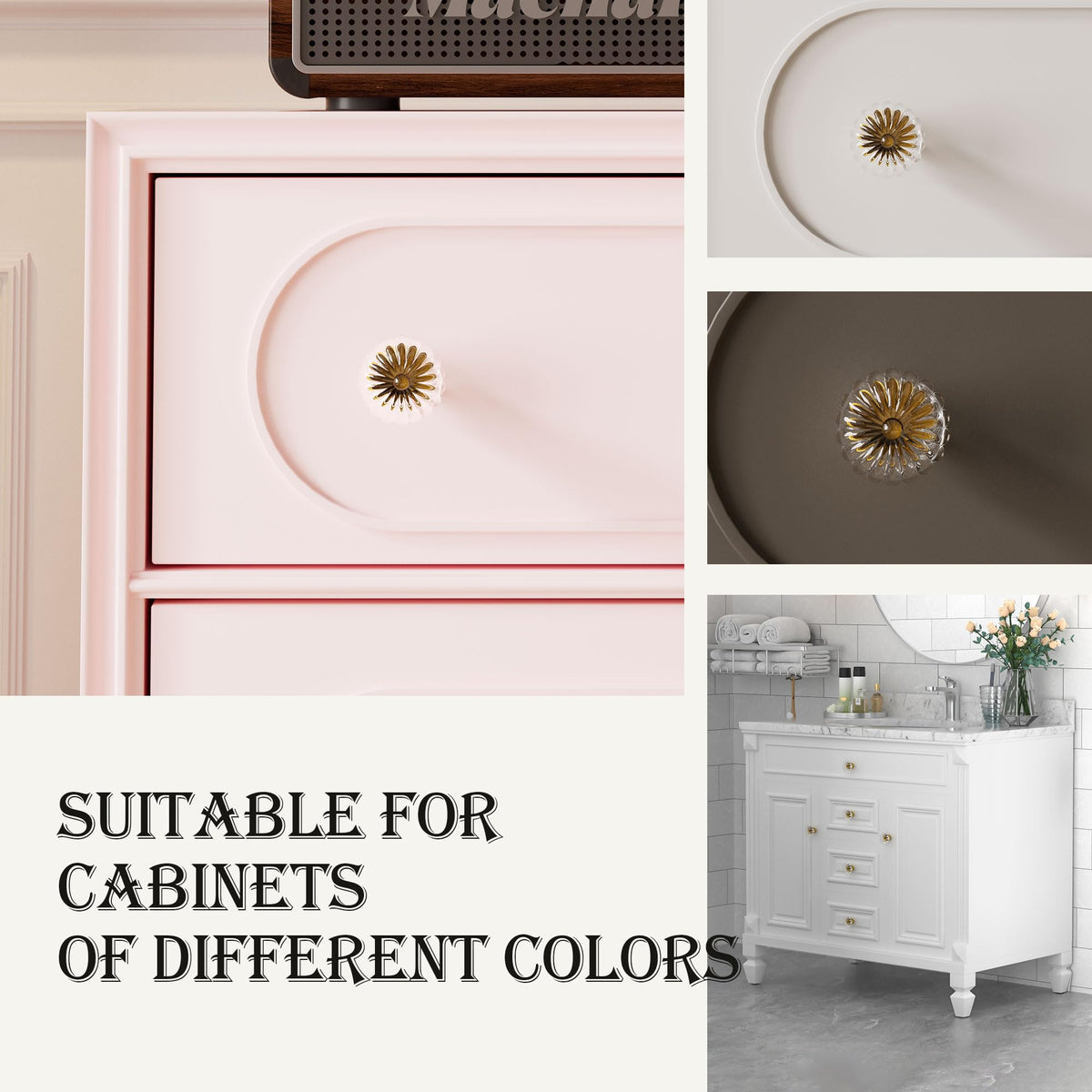 CEYMIO vintage glass pull enhances drawer fronts with refined tactile appeal.