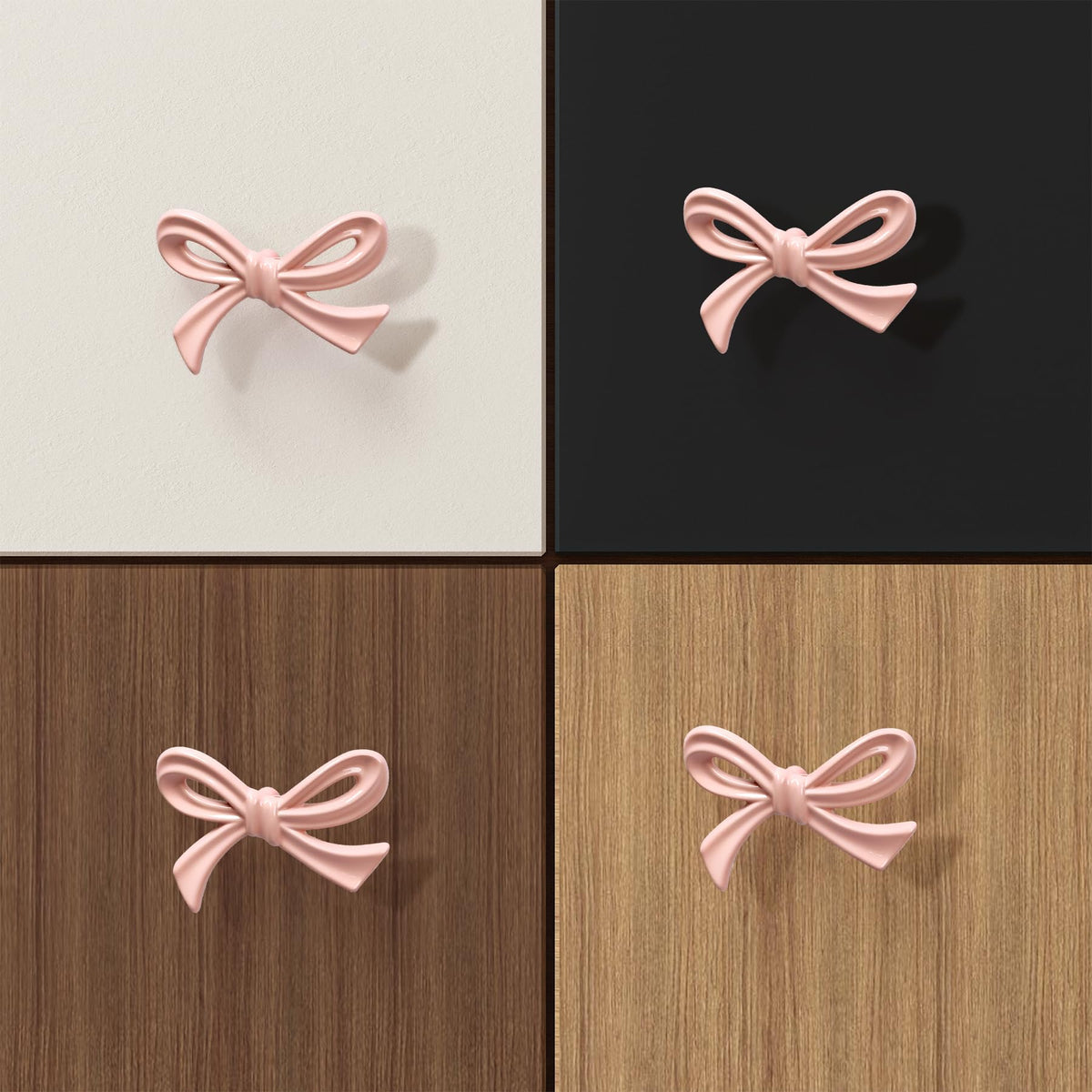 CEYMIO bow-knob on a nursery chest complements bathrooms and closets alike