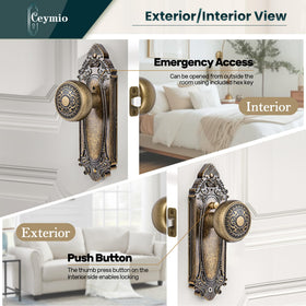 CEYMIO privacy door handle with lock provides secure privacy for bedrooms and baths