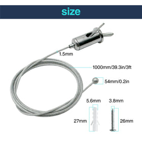 cezelux stainless steel suspension cables 1m for durable ceiling mounting