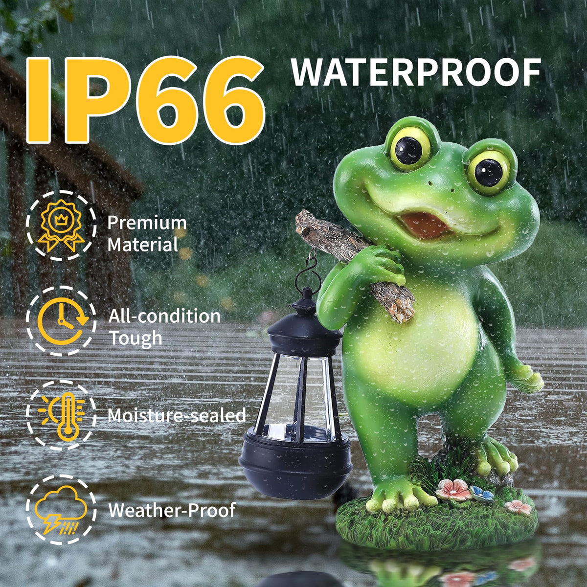 CFFOWNUG night-lit frog decor enhances pathways and patios with ambient light.