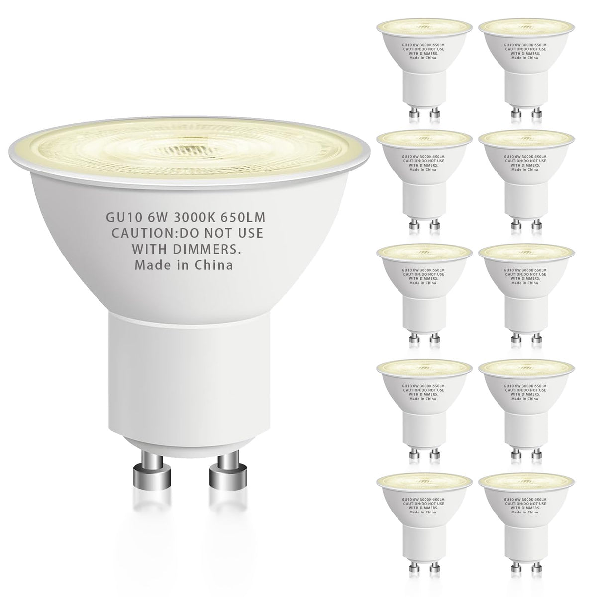 CFMASTER GU10 LED bulb pack front view for easy retrofits