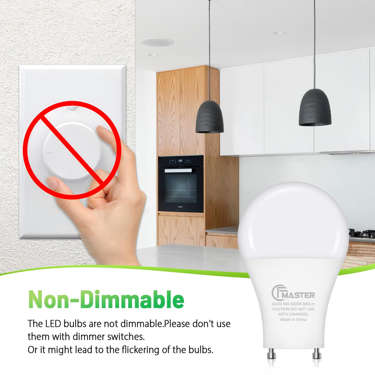 CFMASTER GU24 LED bulb 5000K daylight demonstrates crisp, true color lighting.