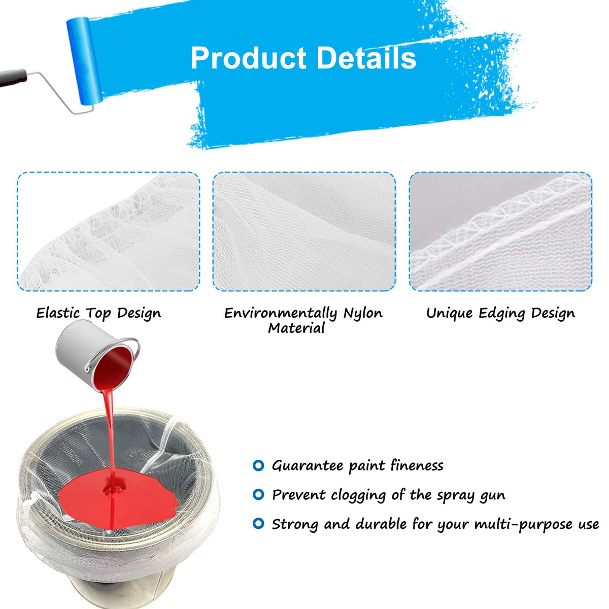 CFOFT durable nylon mesh filter bag designed for repeated use after cleaning.