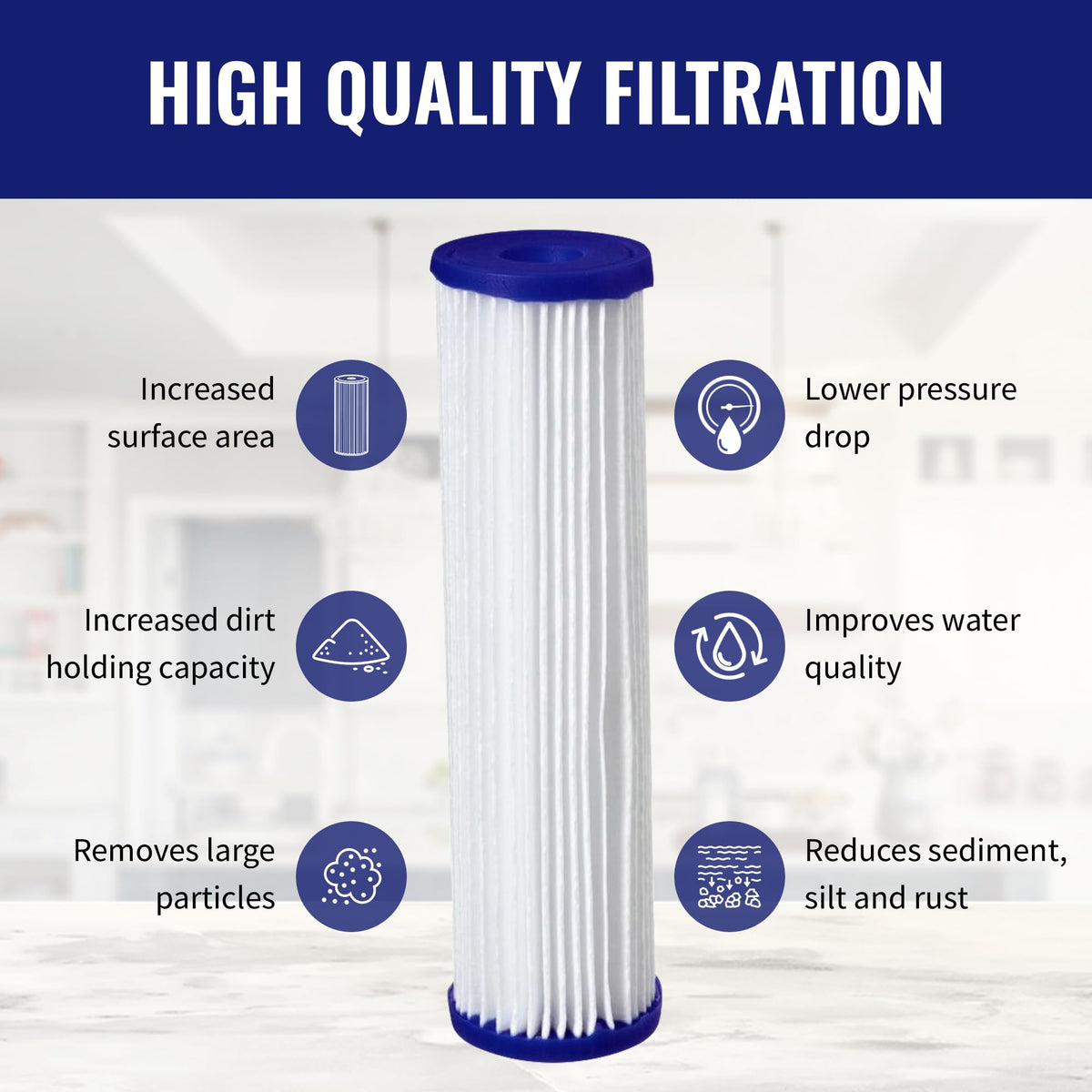 CFS 4-pack pleated filter for WVC34 delivers deeper filtration for cold water.