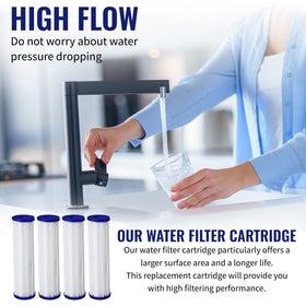 Replacement cartridge in kitchen faucet system reduces sediment.