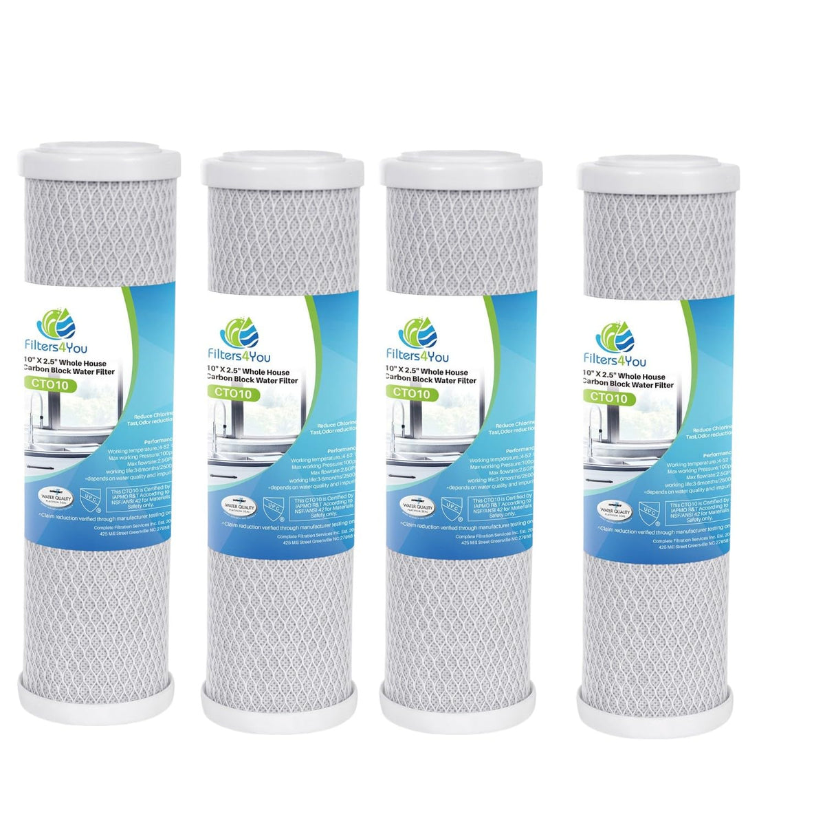 CFS UltraClean 10x2.5 carbon block filter cartridge improves water taste by reducing chlorine.