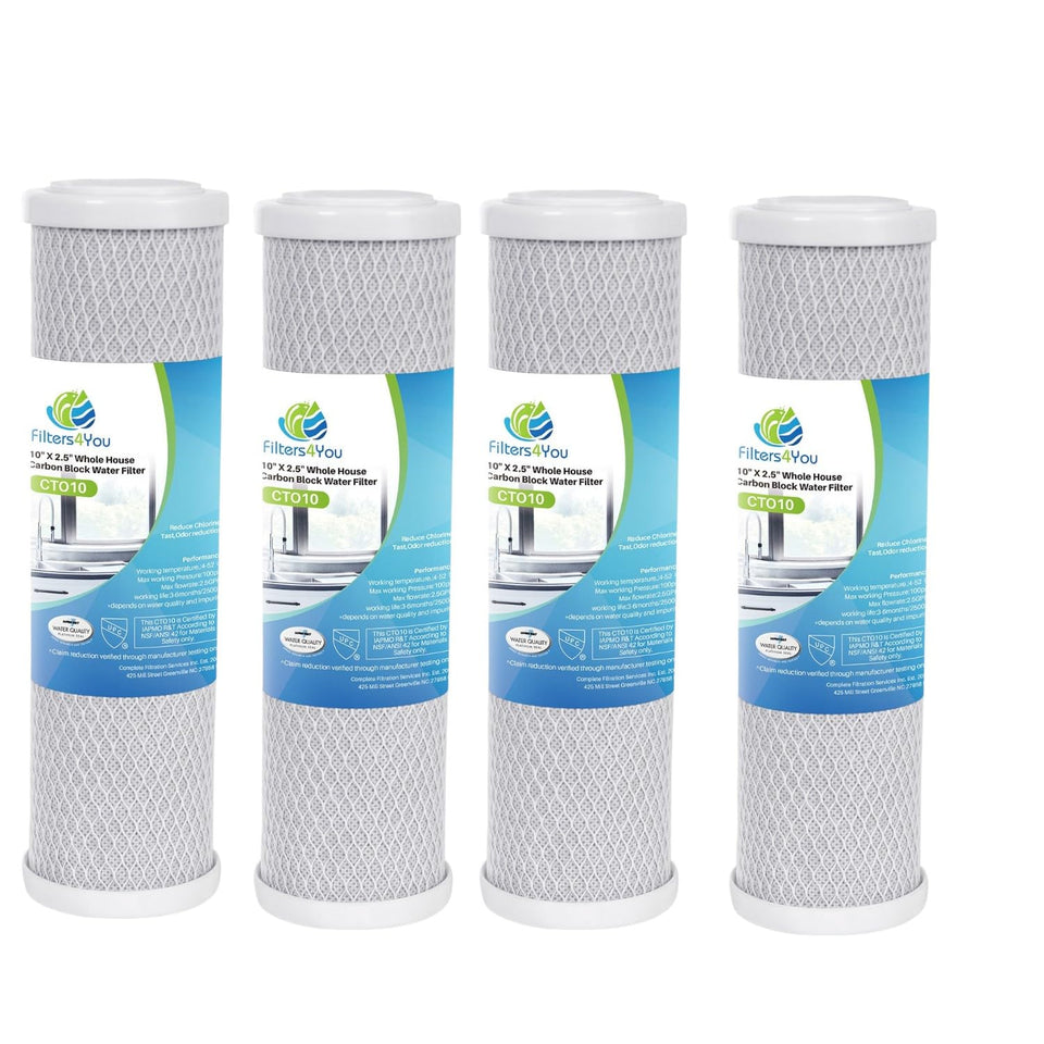 CFS UltraClean 10x2.5 carbon block filter cartridge improves water taste by reducing chlorine.