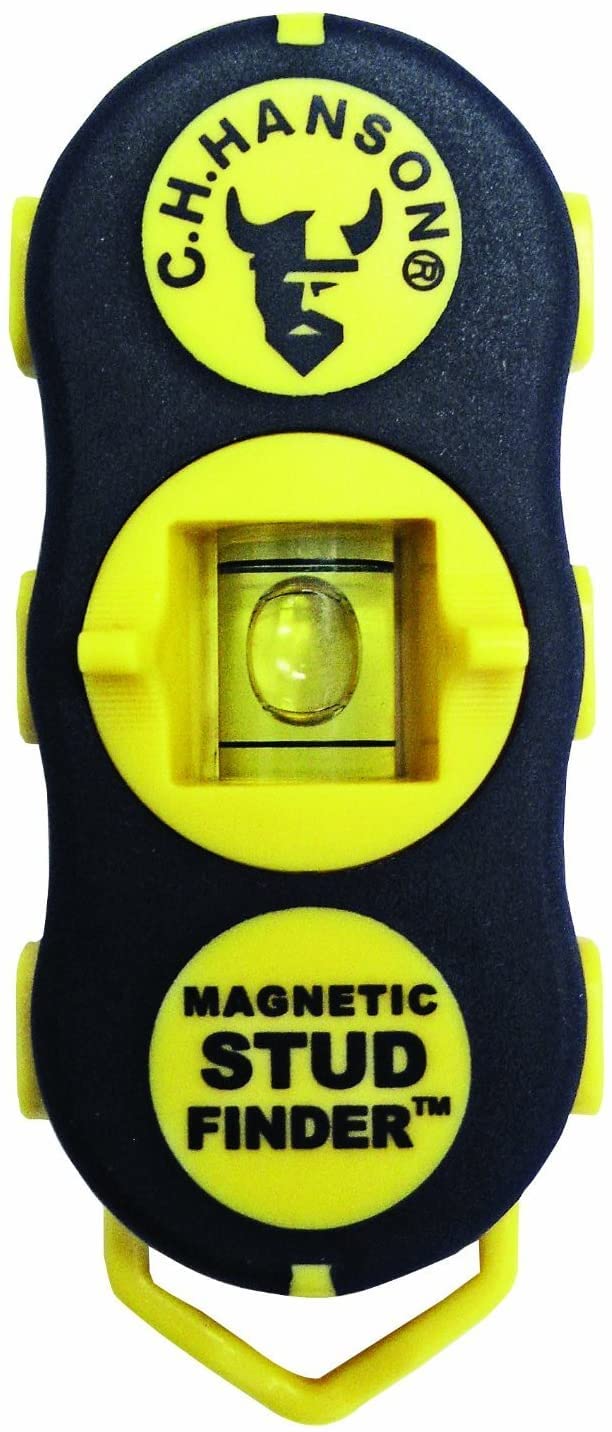 CH Hanson 3040 magnetic stud finder locating wall studs for secure mounting.