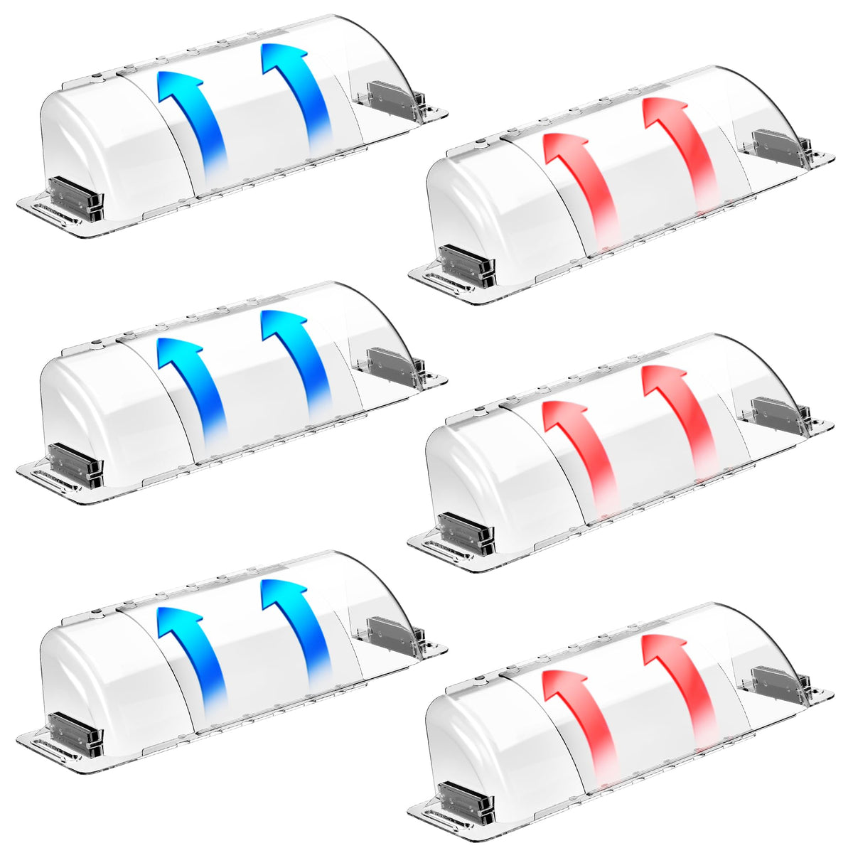 CH24Globall vent deflector on ceiling uses aerospace-grade plastic for a seamless look.