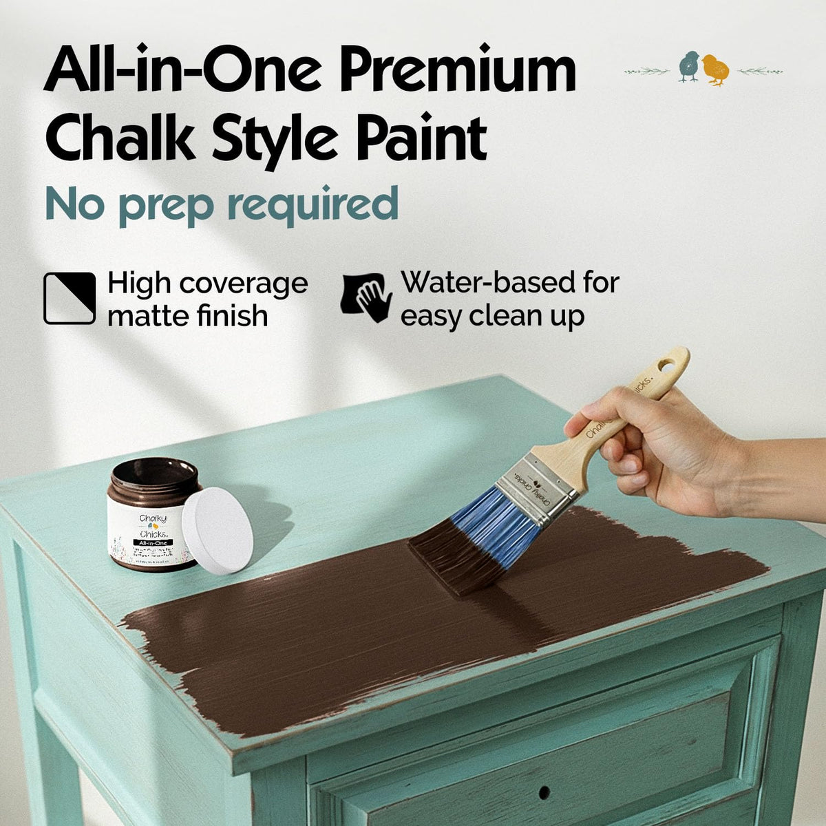 Chalky Chicks Bear metal surface being painted for durable, modern look