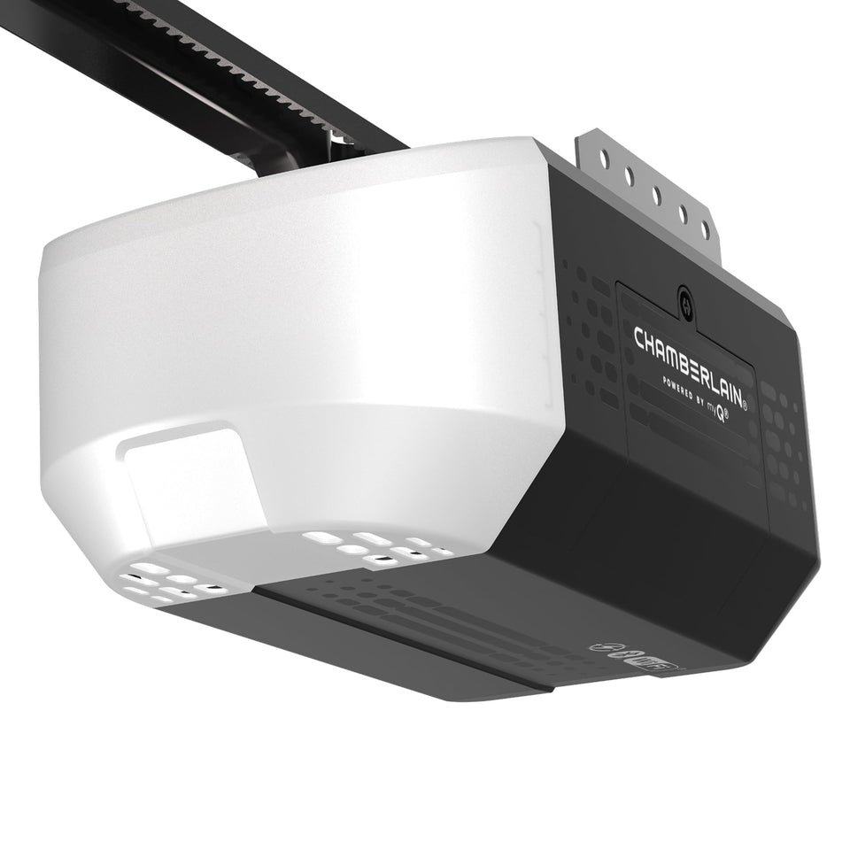 CHAMBERLAIN B3000 belt-drive system delivers ultra-quiet operation near living spaces.