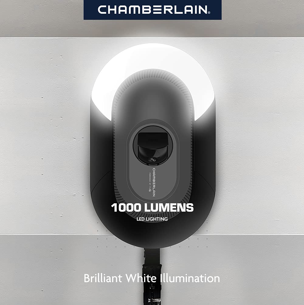 Chamberlain B4643T ultra-quiet motor minimizes noise for living areas.