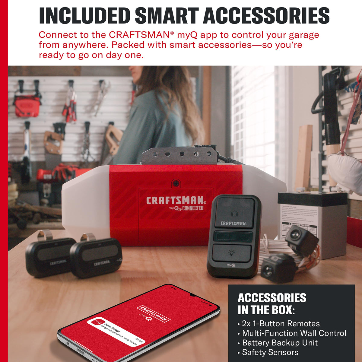 CHAMBERLAIN Craftsman battery backup ensures garage access during outages
