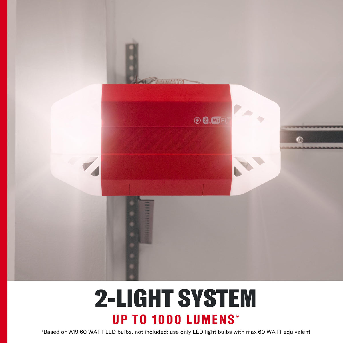 CHAMBERLAIN Craftsman two-light system illuminates the entire garage