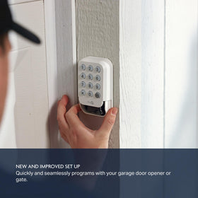 Chamberlain myQ keypad digital pin entry demonstrates convenient access without remotes.