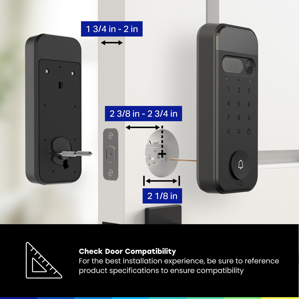 CHAMBERLAIN myQ Secure View face access unlocks hands-free entrance.