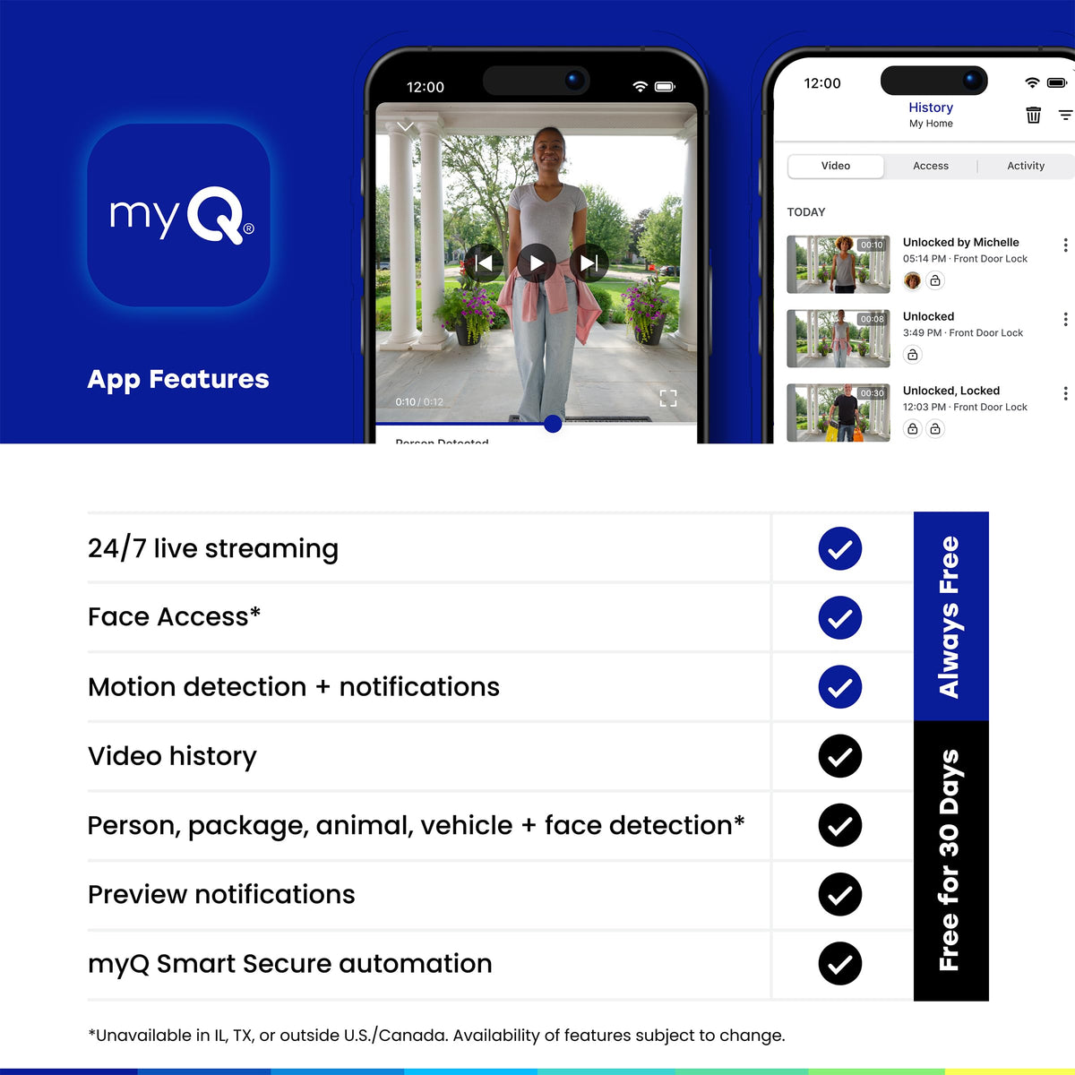 CHAMBERLAIN myQ Secure View PIN access lets you share codes safely.