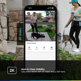 CHAMBERLAIN myQ Video Doorbell 2K camera captures sharp visitors day and night.