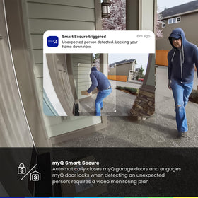 CHAMBERLAIN myQ Video Doorbell motion detection sends real-time alerts to your phone.