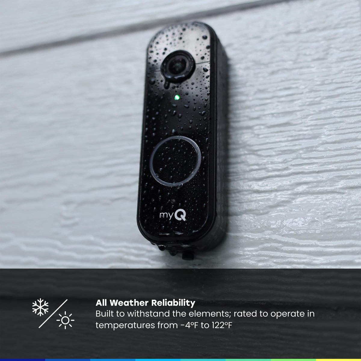 CHAMBERLAIN myQ Video Doorbell two-way talk lets you communicate remotely.