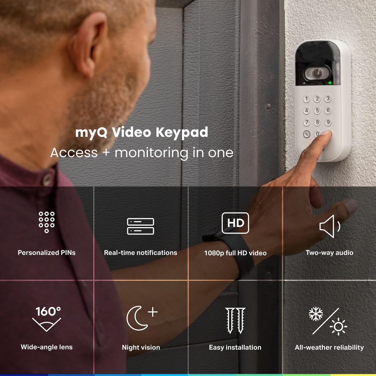 CHAMBERLAIN myQ Video Keypad motion detection highlights activity around the garage
