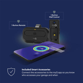 Chamberlain car remote graphic showing in-vehicle control access.