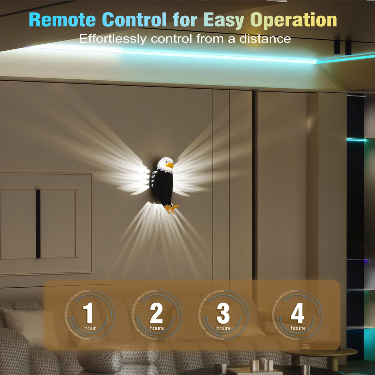 Chamese Bald Eagle Wall Lamp provides a gentle bedroom glow and focal point.