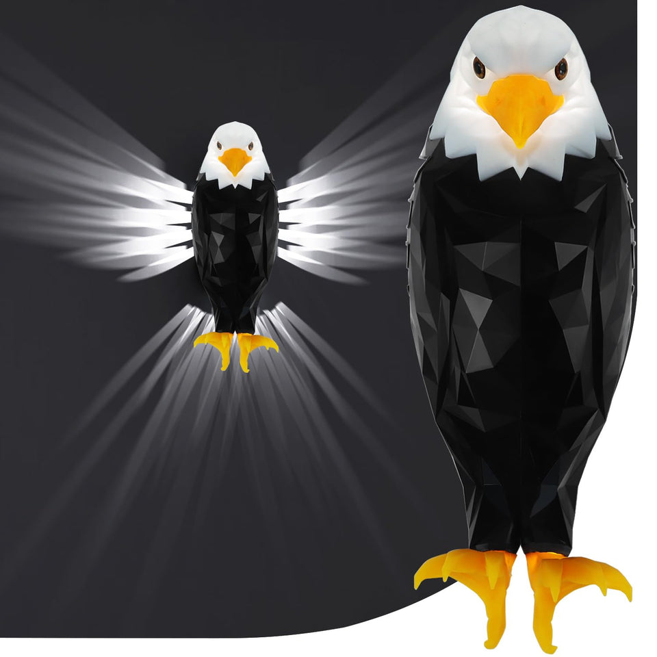 Chamese Bald Eagle Wall Light with swooping design adds ambient wall décor.