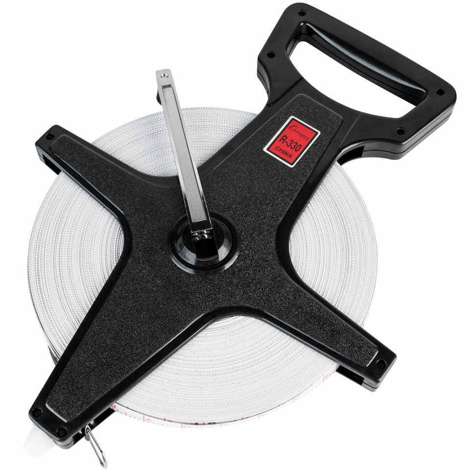 Champion Sports open reel measuring tape crank for easy winding and precise field measurements.
