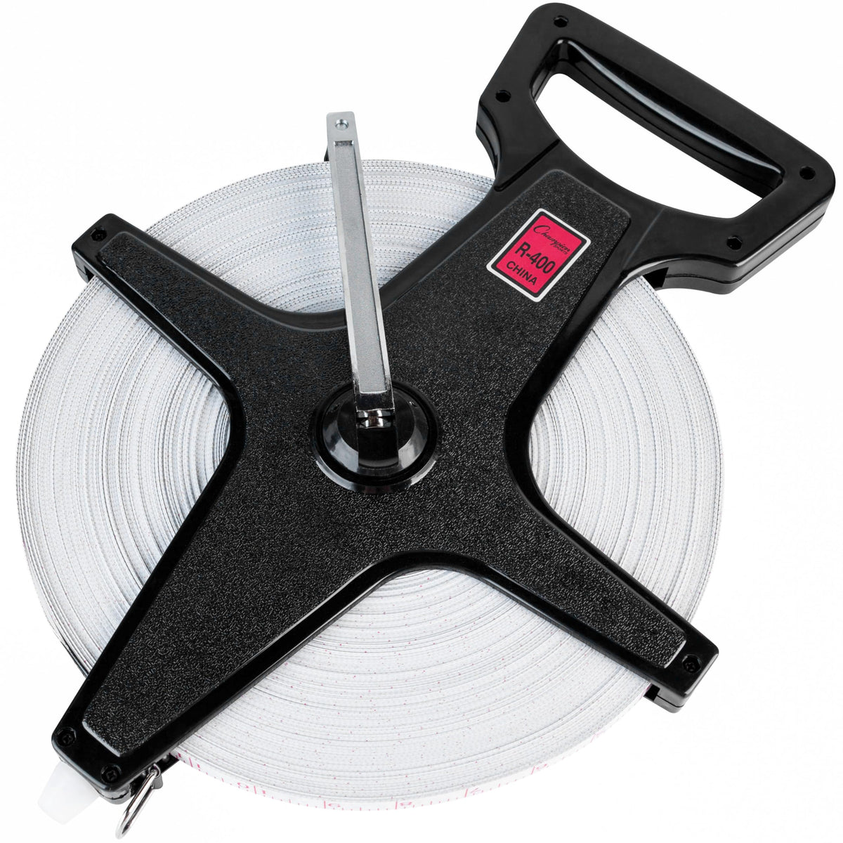 Champion Sports open reel measuring tape with hand crank for easy field measurements