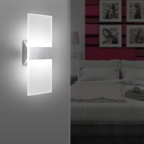 ChangM acrylic diffuser wall sconce with brushed aluminum base for soft illumination.