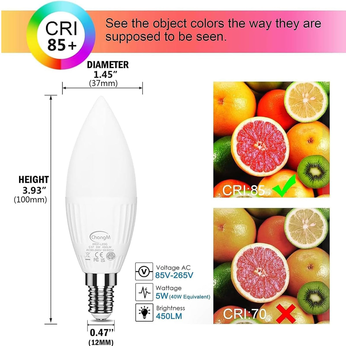 ChangM E12 5W energy saving bulbs with bright output
